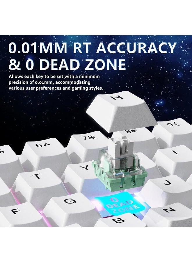 هجوم القرش X65 HE Magnetic Switch Rapid Trigger Keyboard 65% Wired Gaming Keyboard with 8000 Hz Polling Rate, 0.01mm RT Accuracy, PBT Keycaps, QMK Driver, RGB - White - Image 3