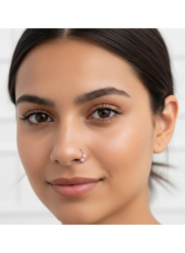 Spaceshoop Nose Ring Hoop Stainless Steel Wire Wrapped Nose Piercing Nose Jewelry for Women Various Colors and Styles Handmade Boho Beaded Piercing Accessory - Image 2