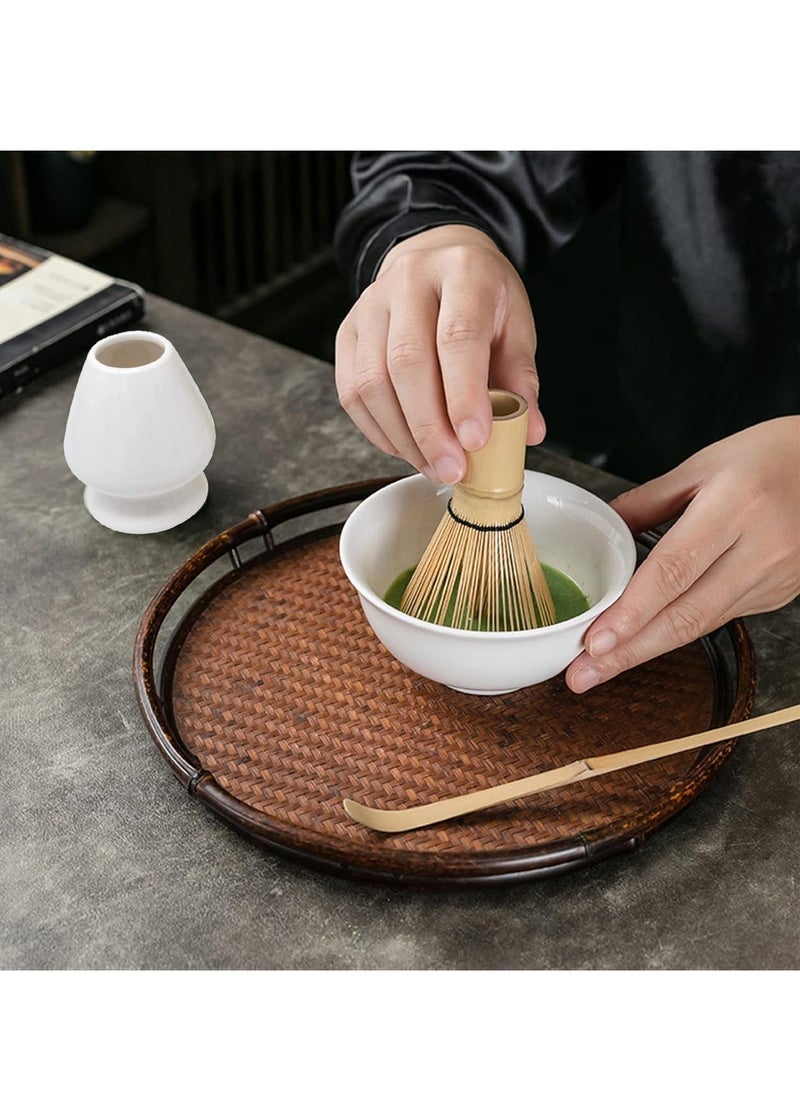 Arabest Traditional Matcha Tool, Bamboo Matcha Set with Tea Whisk, Hooked Scoop and Ceramic Whisk Holder, Perfect Matcha Kit for Matcha Tea Ceremony (White)  - Image 4