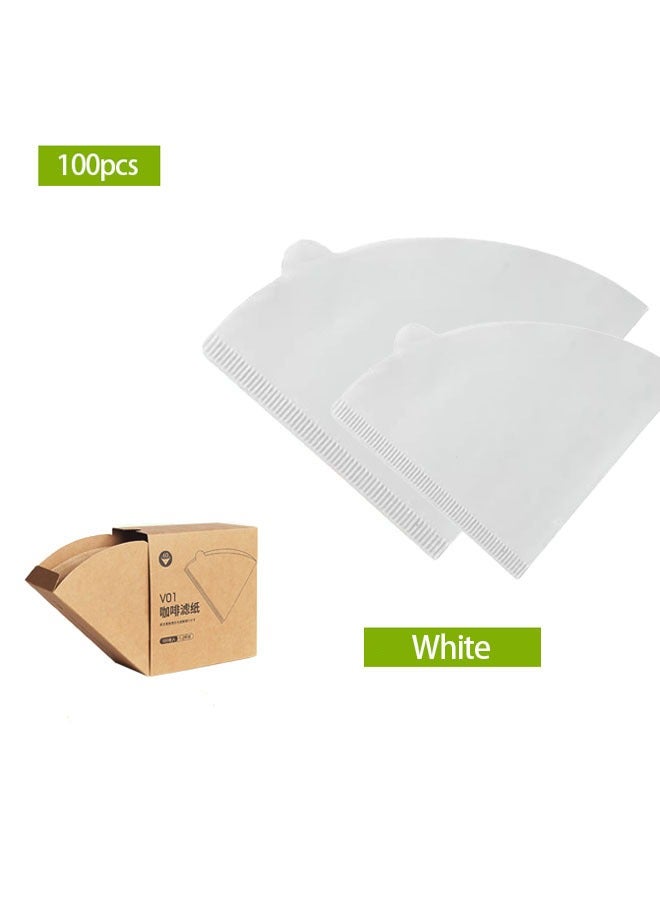 Cone Coffee Filter in White V60 size having 100 Pieces Disposable Paper - Coffee Filter Paper Can be used in Home - Office and for Traveling Purposes as well - Image 1