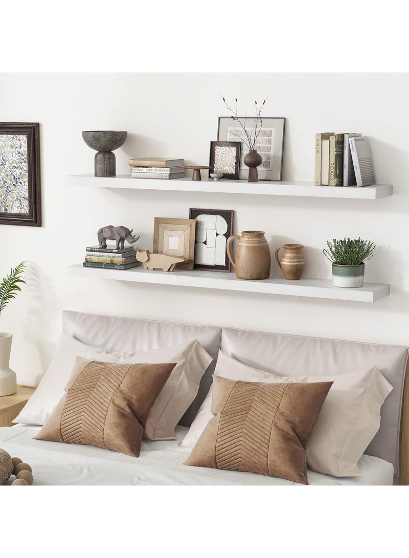 DubaiGallery 2 Pcs Set Floating Wall Shelf MDF Modern Home Decoration Simple Design Shelves Kitchen Bedroom Living Room Shelf Wall Shelf Rack - Image 4