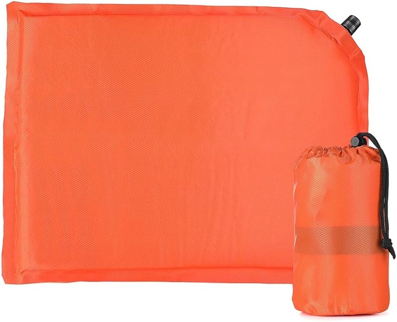 Self Inflating Memory Foam Seat Cushion Portable Non Slip For Car Office Travel Orange - Image 5