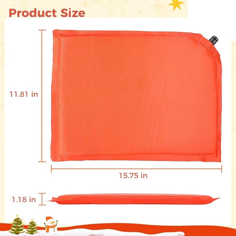 Self Inflating Memory Foam Seat Cushion Portable Non Slip For Car Office Travel Orange - Image 3