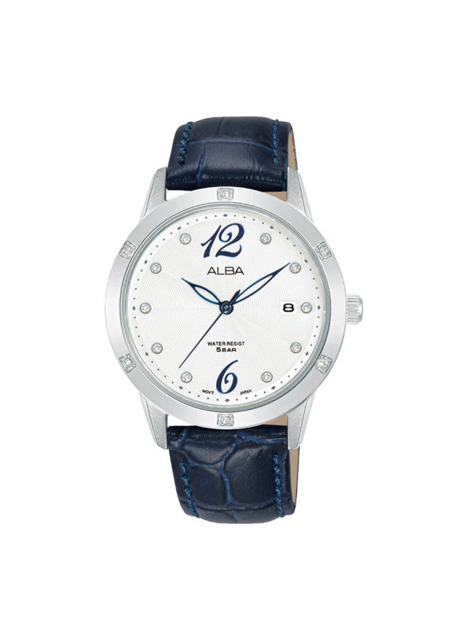 Alba Leather Analog Wrist Watch AG8N15X1