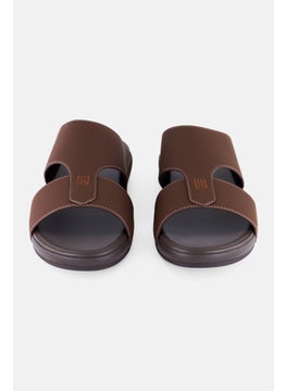 Algspar Men 2 Strap Slip On Arabic Sandals, Brown  - Image 4