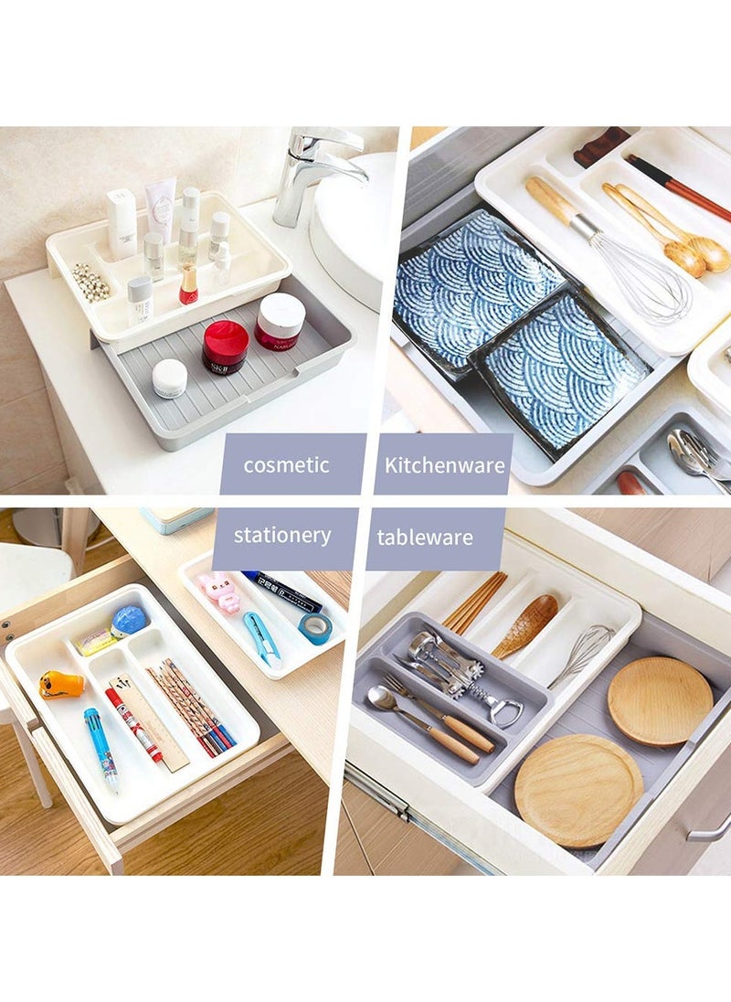 FALMER Kitchen Drawer Organizer, Expandable and Adjustable Flatware Organizer/Cutlery Drawer Divider Holder for Cutlery, Flatware, and Kitchen Tools  - Image 5
