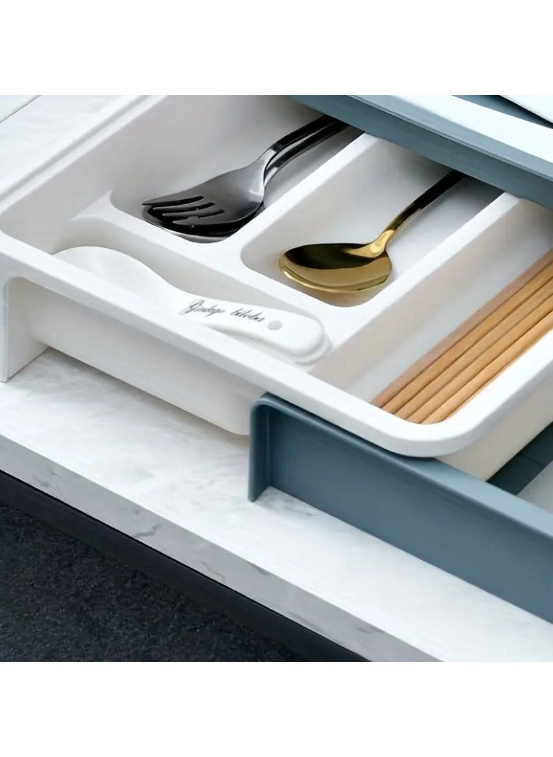 FALMER Kitchen Drawer Organizer, Expandable and Adjustable Flatware Organizer/Cutlery Drawer Divider Holder for Cutlery, Flatware, and Kitchen Tools  - Image 2