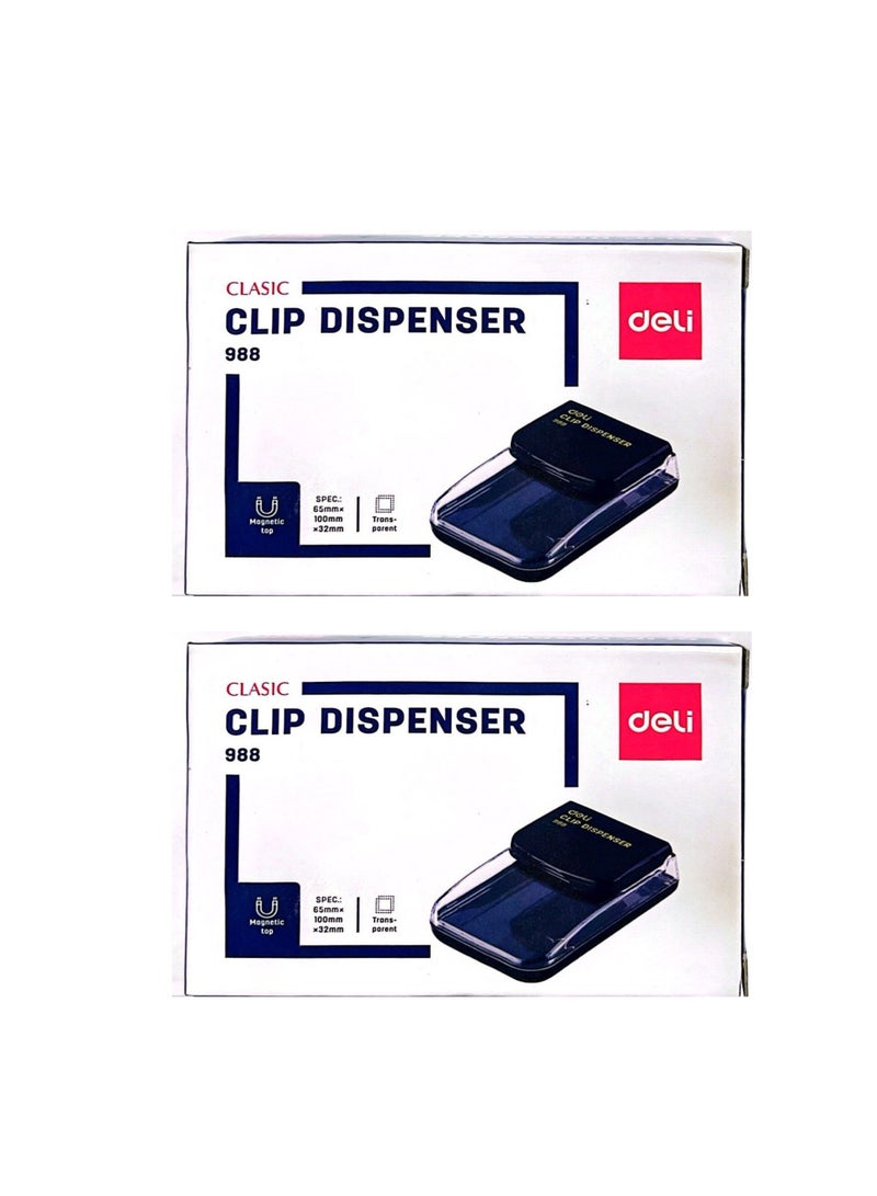 Deli 2 PCSMagnetic Paper Clip Dispenser Assorted Colours - Image 2