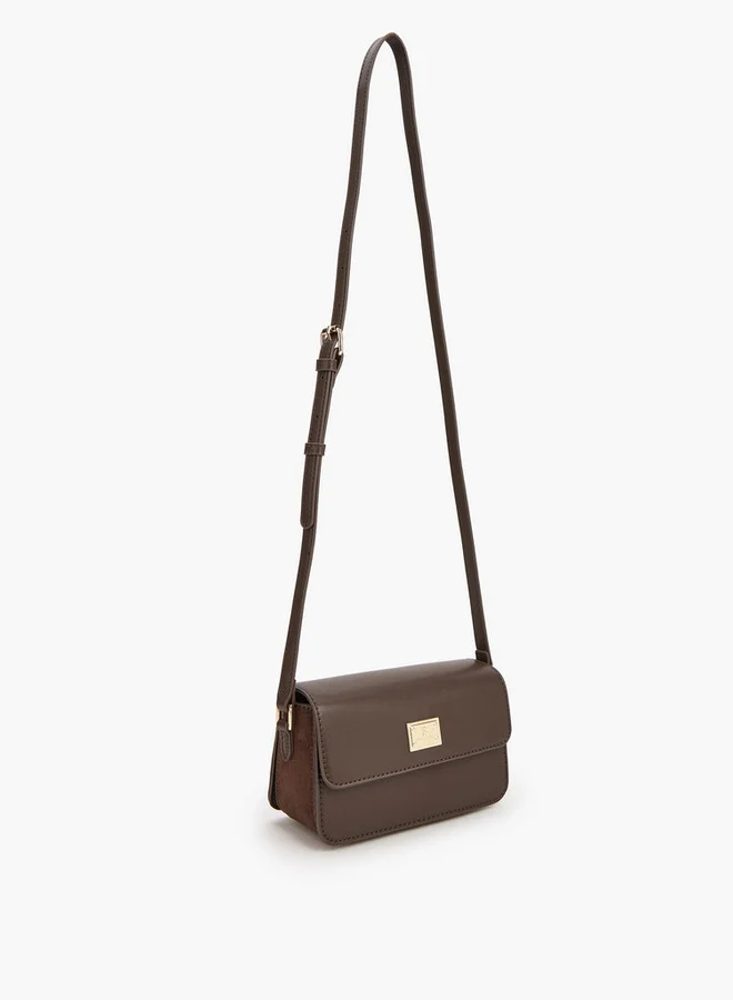 فلورا بيلا من شو إكسبرس Textured Crossbody Bag with Button Closure