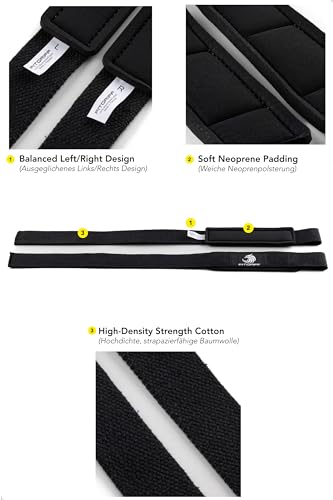 Fitgriff® Lifting Wrist Straps for Weightlifting, Gym, Deadlift, Workout (Made of Premium Cotton & Padded) - Men & Women (Standard, Black-Original) - Image 3