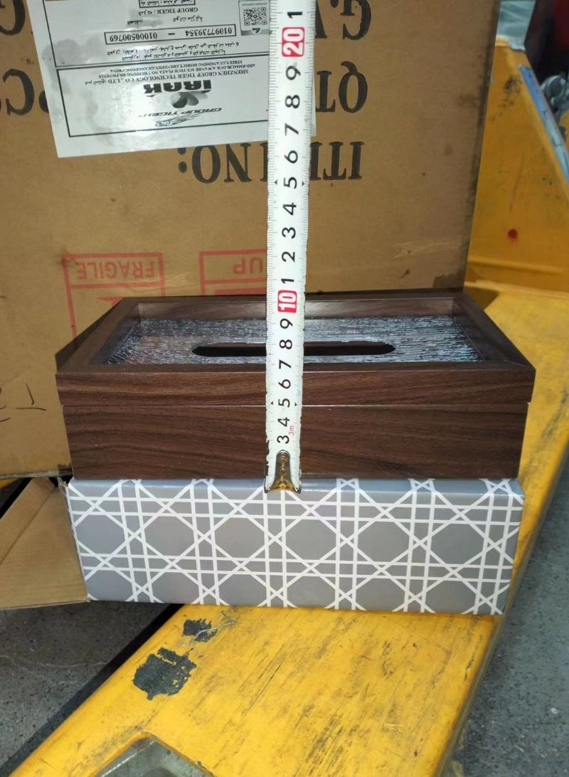 Wooden tissue box with ribbed acrylic cover, the height of elegance IR  - Image 2