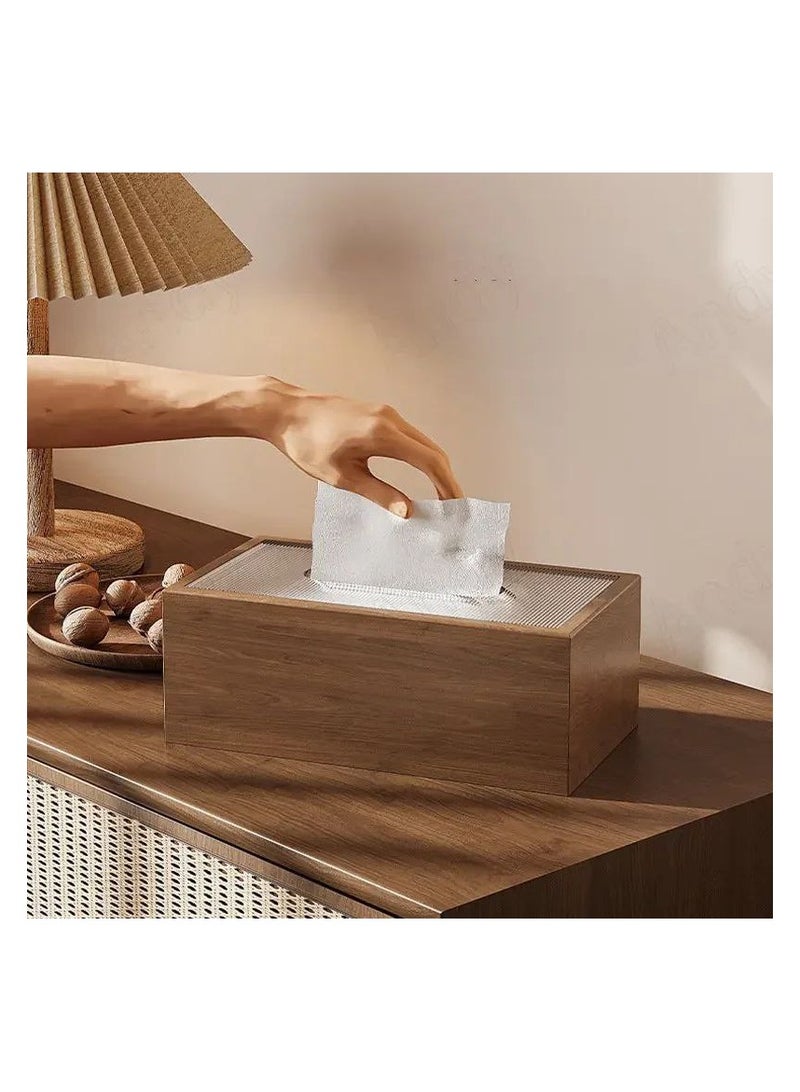 Wooden tissue box with ribbed acrylic cover, the height of elegance IR  - Image 4