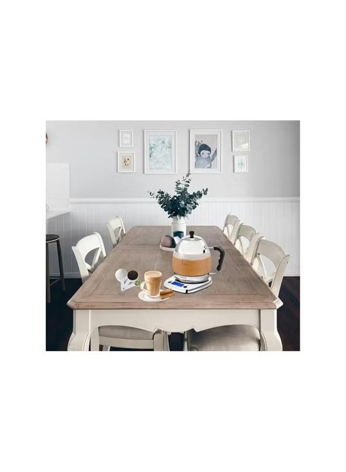 غالف دالا ماكينة تحضير الشاشي الكرك دلة الخليج 1000 واط GA-C93882 سعة 1.2 لتر مصنوعة من الفولاذ المقاوم للصدأ/الزجاج مع إيقاف التشغيل التلقائي - Image 3