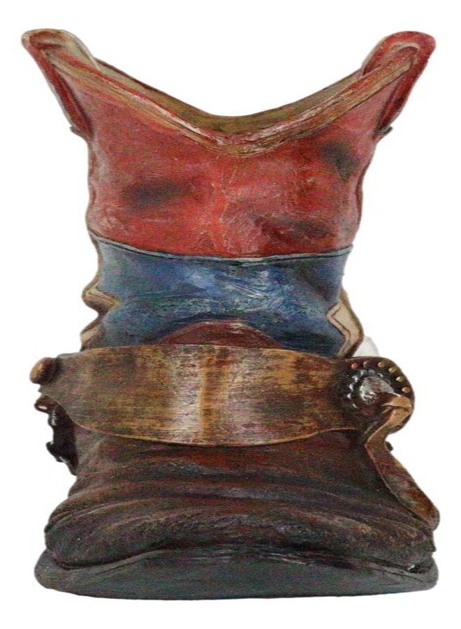 Ebros Gift Patriotic Texas State Flag Western Star Rustic Antiqued Cowboy Boot with Spur Hand Painted Resin Decorative Flower Bouquet Vase Or Planter Figurine American Spirit Home Decor Accent - Image 5
