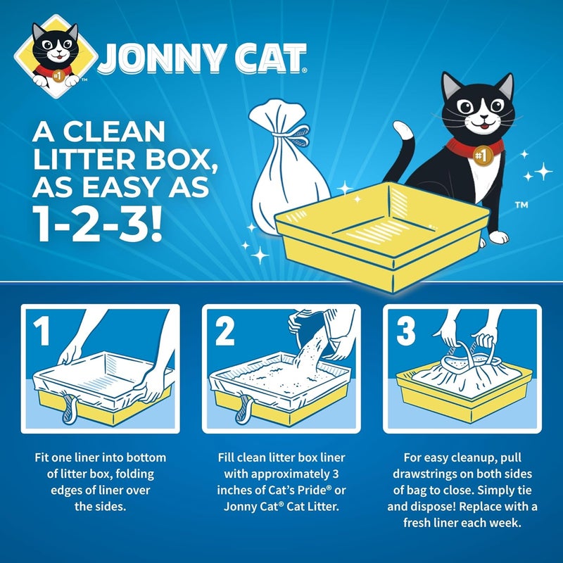JONNY CAT Litter Box Liners: Fresh Scent - Heavy Duty - Tear & Leak Resistant - Drawstring Close - Jumbo, 7 Count - Image 5