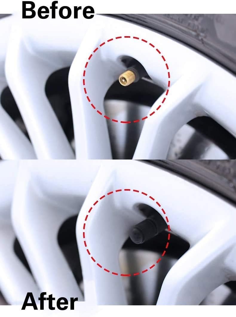 CKAuto 50 Pack Tire Valve Caps, Plastic Valve Stem Caps with O Rubber Seal, Universal Stem Covers for Cars, SUVs, Bike and Bicycle, Trucks, Motorcycles, Airtight Seal Dust Proof, Black 5 Dollar Item - Image 5