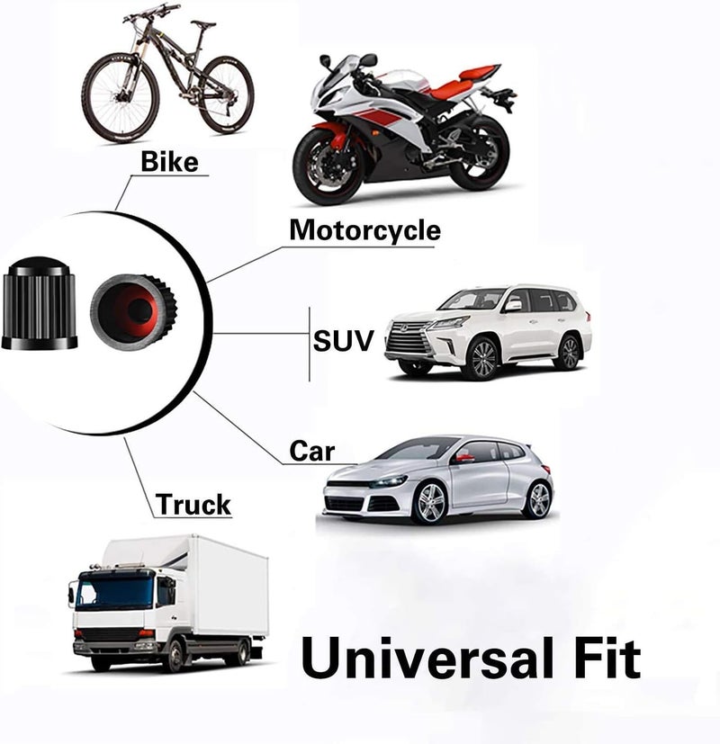 CKAuto 50 Pack Tire Valve Caps, Plastic Valve Stem Caps with O Rubber Seal, Universal Stem Covers for Cars, SUVs, Bike and Bicycle, Trucks, Motorcycles, Airtight Seal Dust Proof, Black 5 Dollar Item - Image 2