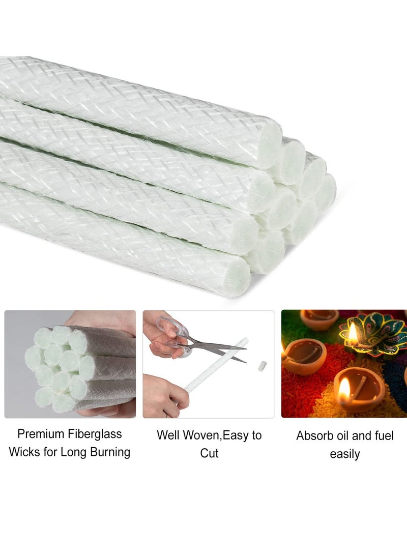 KASTWAVE 12Pcs Long Lasting Tiki Fiberglass Replacement Wick for Outdoor Torch Patio Lighting Garden Lamp Oil Lamp DIY Lighting Candle Replacement Wick - Image 3