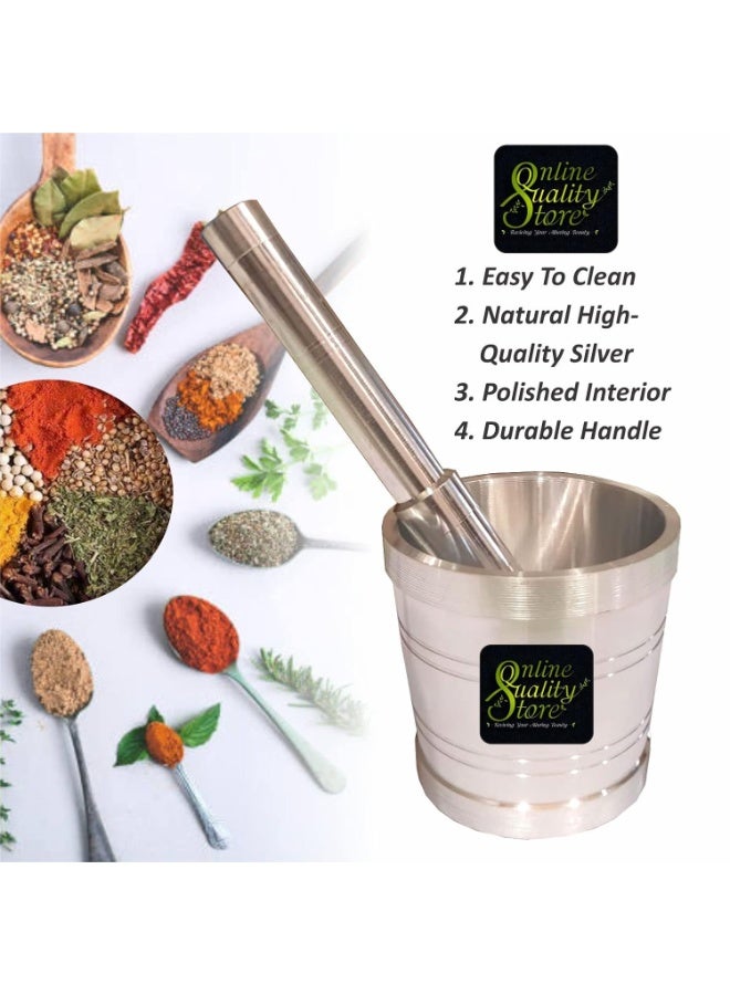 Online Quality Store Kitchen Khalbatta Okhli Masher |Mortar and Pestle Set |Aluminium Khal Batta|Imam dasta |Okhli|Musal|Khallad - Image 4