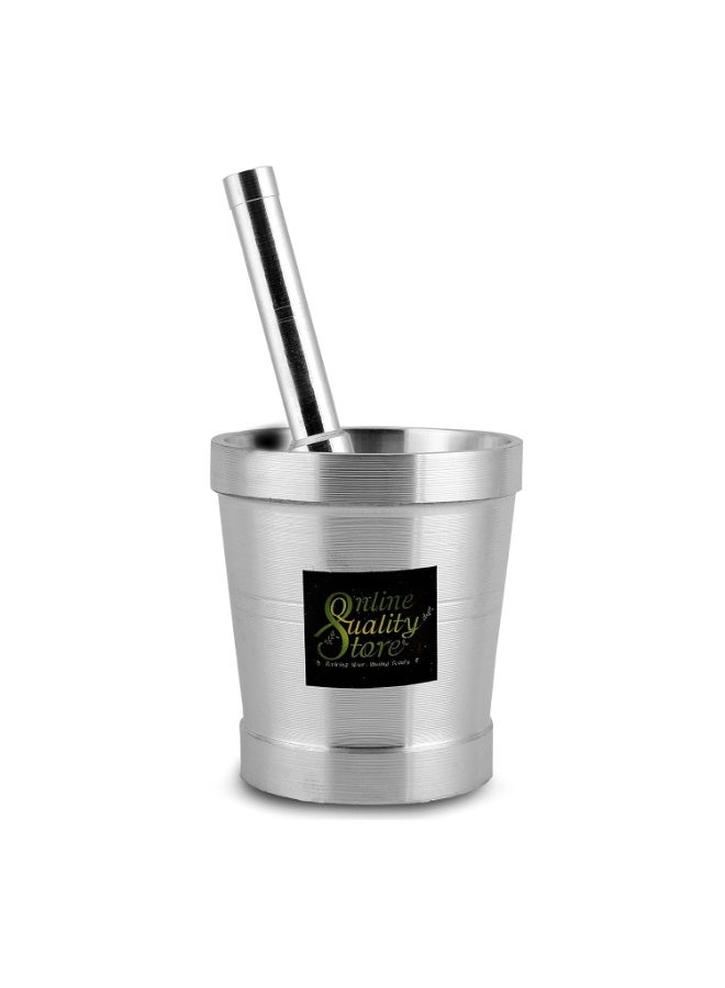 Online Quality Store Kitchen Khalbatta Okhli Masher |Mortar and Pestle Set |Aluminium Khal Batta|Imam dasta |Okhli|Musal|Khallad - Image 2