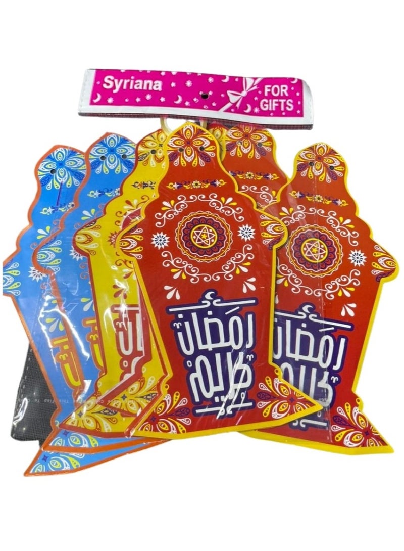 زينة حفلات ورقية بشكل فوانيس – 6 قطع بطول 3 متر (ألوان زاهية) - Image 2