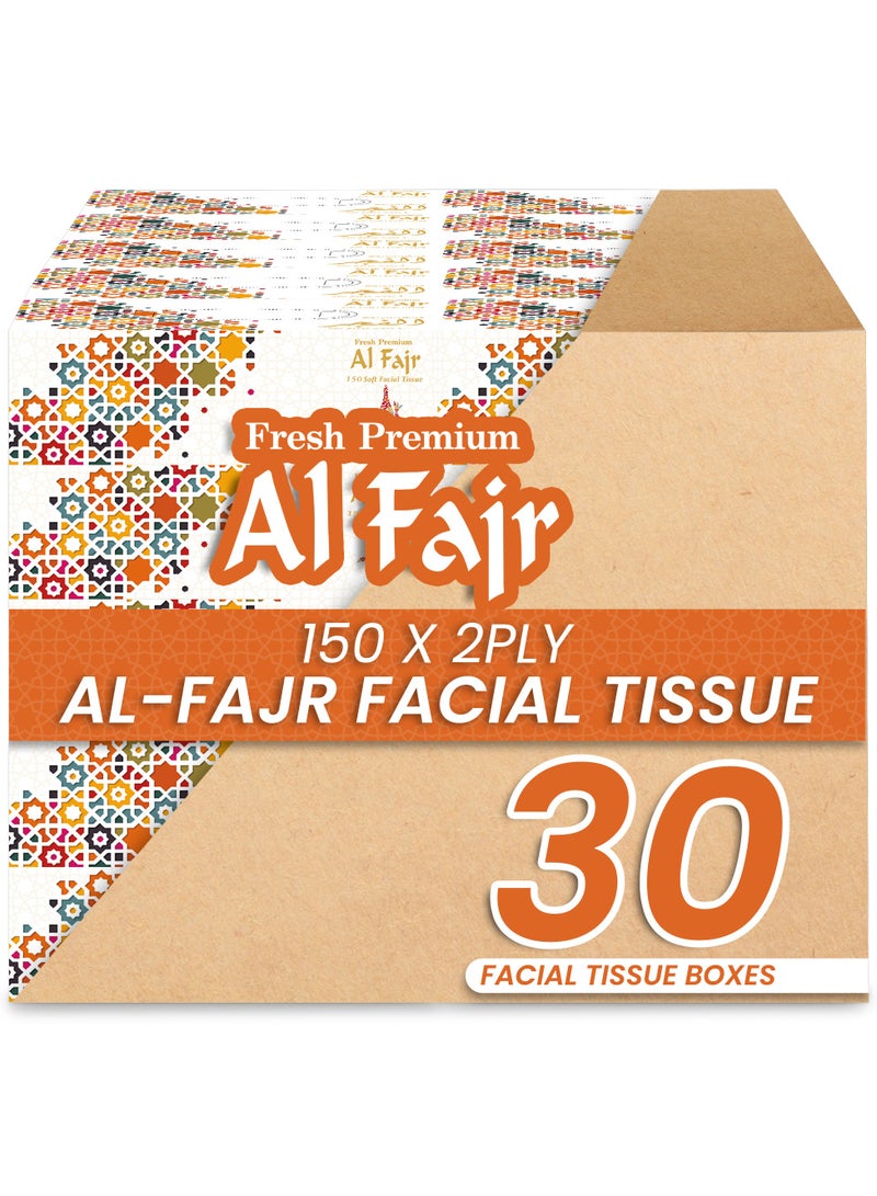 إس إن إتش باكينج علبة مناديل الوجه من الفجر، عبوة من 30 علبة، 150 منديل × طبقتين لكل علبة، إجمالي 4500 منديل. - Image 1