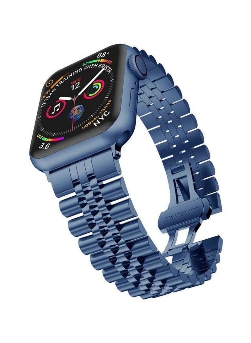 Replacement Band Compatible with Apple Watch 41mm,Stainless Steel Solid Strap Metal Bracelet for Apple Watch Series 7/ - Image 1