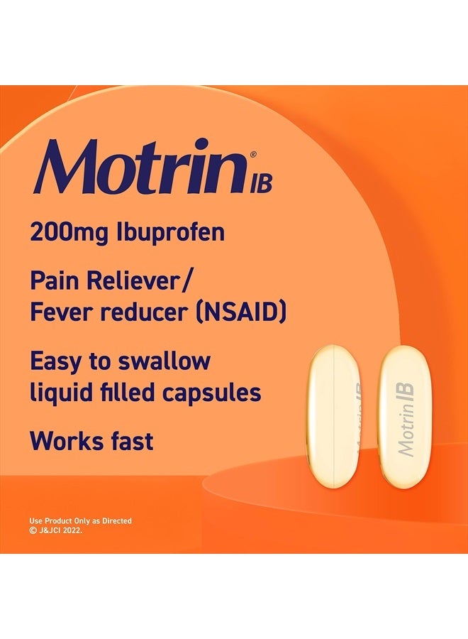 Motrin IB Liquid Gels, Ibuprofen 200 mg, Pain Reliever & Fever Reducer Minor Arthritis Pain, Muscular Aches, Headache, Menstrual Cramps & Backache, NSAID, 20 Ct - Image 2