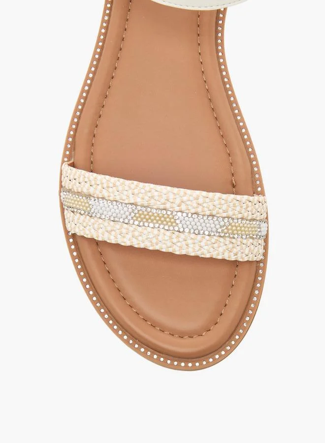 Celeste IVORY Women Ankle Strap Flat Sandals for Women | Best Price UAE