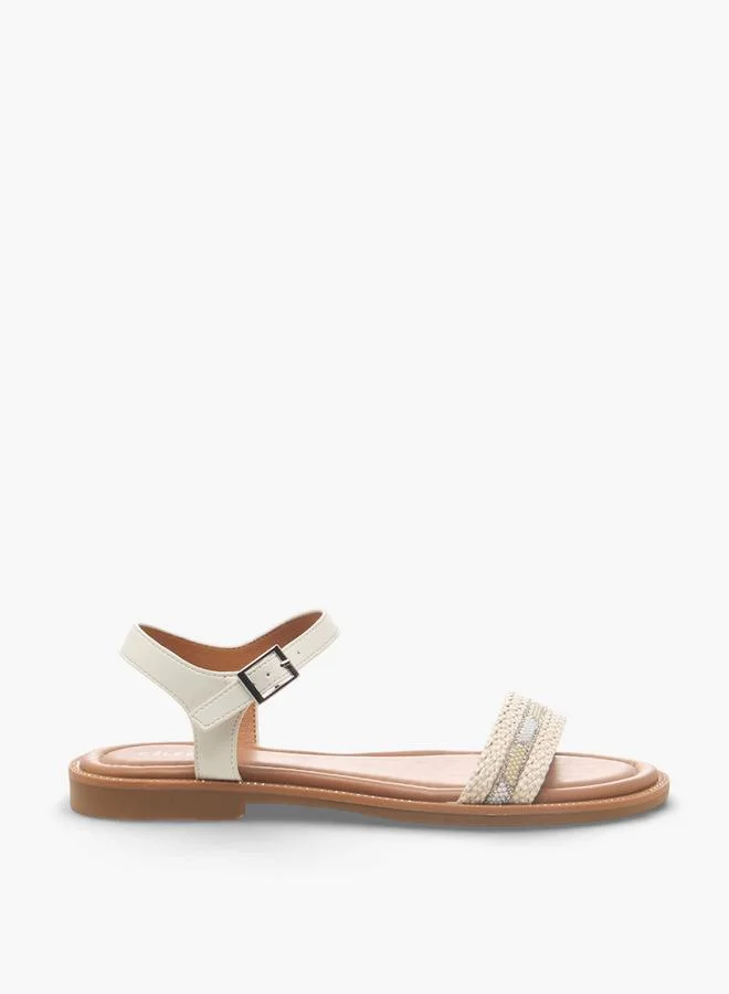 Celeste IVORY Women Ankle Strap Flat Sandals for Women | Best Price UAE