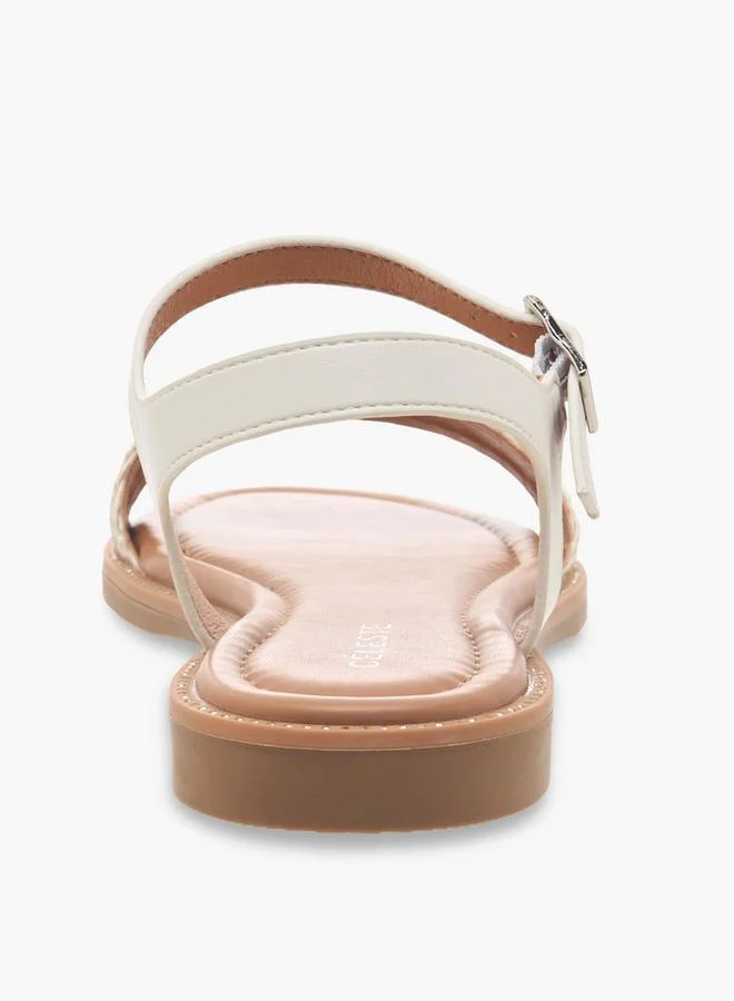 Celeste IVORY Women Ankle Strap Flat Sandals for Women | Best Price UAE