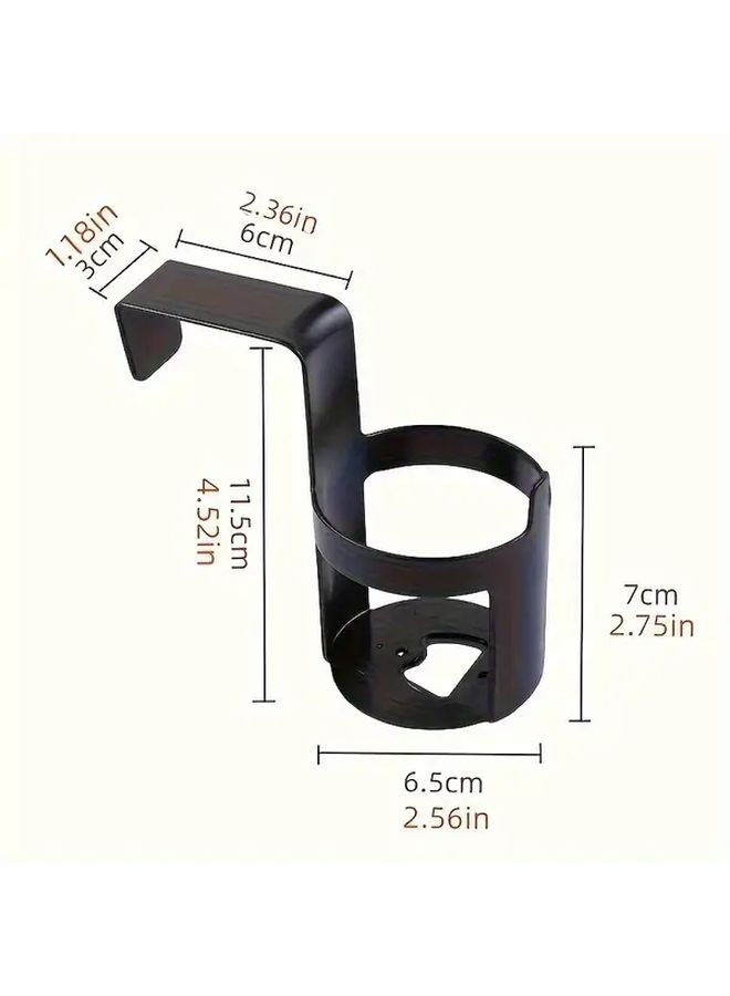 2 Pack Black Plastic Hanging Cup Holder Universal Car Interior Organizer Hand Bottle Holder Bathroom Accessories With Secure Grip Space Saving Design - Image 4