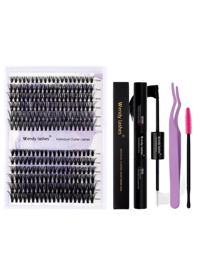 WENDY LASHES Diy Lash Extension Kit Lash Cluster Kit With 240 Pcs C/D Curl12-16Mm Mixed,Individual Lashes Eyelash Clusters Lash Band And Seal Cluster Lash Applicator Individual Lashes Kit(30P/40P-D-12-16Mm Kit) - Image 1