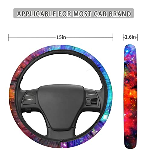 AFPANQZ Galaxy Novelty Red & Blue Auto Steering Wheel Covers Sweat Absorption Comfort Grip Anti-Slip Safety Stretch-on Easy Fix Machine Washable Steering Wheel Protection Cool 4-15 in - Image 5