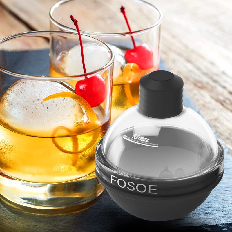 FOSOE Silicone Ice Ball Molds for Whiskey - Set of 4 Round Makers with Lids for Cocktails, Bourbon, and Drinks - Image 5