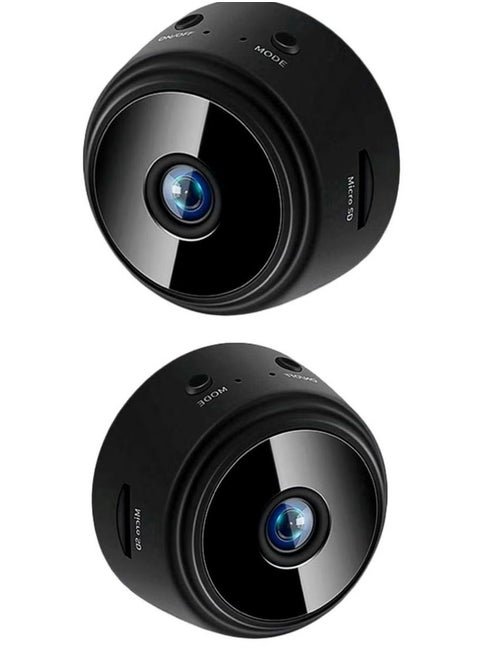 WiFi Mini Magnetic A9 Wireless 2 PACK of  cameras full HD 1080P Small Portable Round Camera, Indoor Security Camera , Motion Detection, Instant Notifications Night Vision Camera