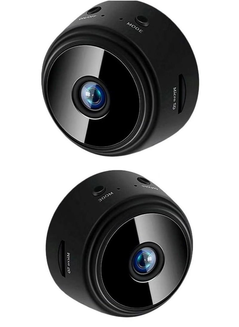 Generic WiFi Mini Magnetic A9 Wireless 2 PACK of  cameras full HD 1080P Small Portable Round Camera, Indoor Security Camera , Motion Detection, Instant Notifications Night Vision Camera  - Image 1