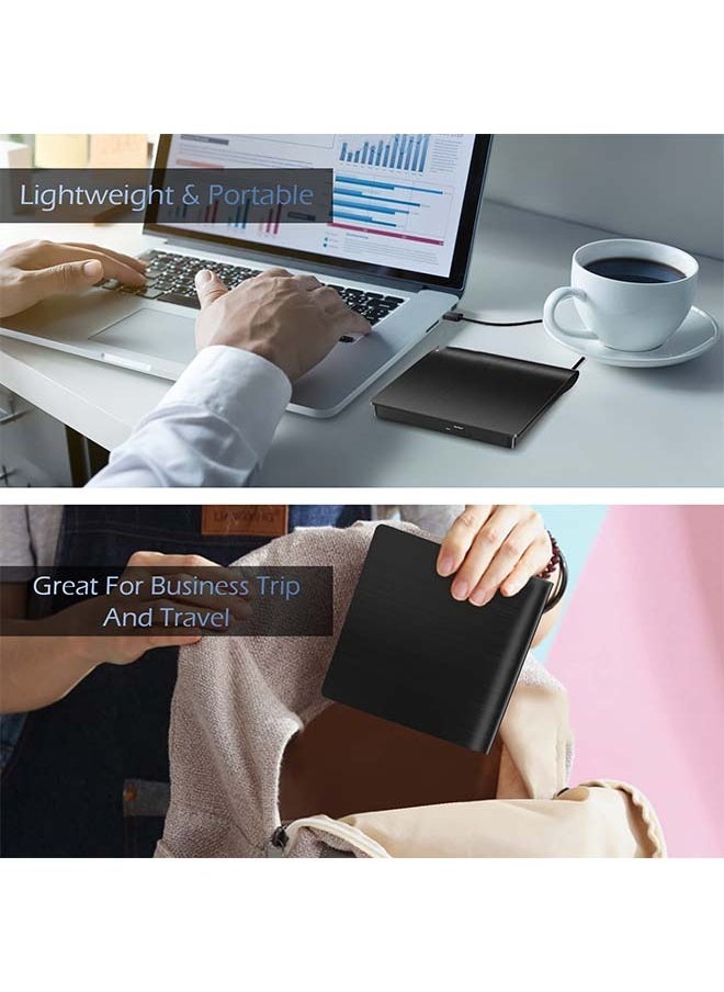 Generic - External CD/DVD Drive for Laptop USB 3.0 CD/DVD Player Portable +/-RW Burner CD ROM Reader Rewriter Writer Disk Duplicator Compatible with Laptop Desktop PC Windows Apple Mac Pro Macbook Linux - Image 1