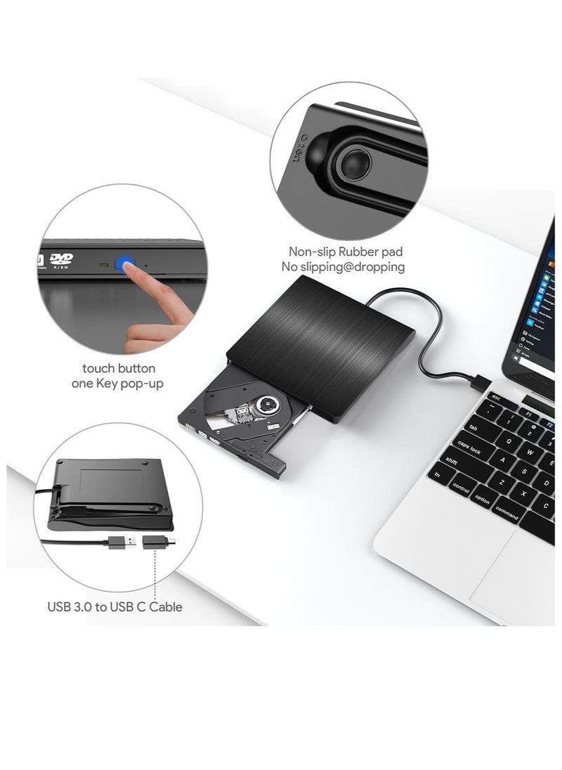 Generic - External CD/DVD Drive for Laptop USB 3.0 CD/DVD Player Portable +/-RW Burner CD ROM Reader Rewriter Writer Disk Duplicator Compatible with Laptop Desktop PC Windows Apple Mac Pro Macbook Linux - Image 1