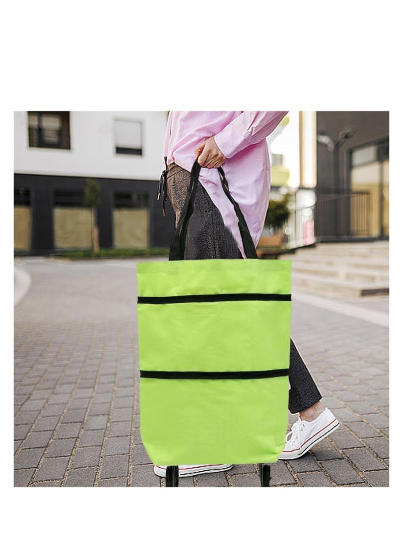 ARCOON - ARCOON Foldable Shopping Bag With Wheels- Portable collapsiible Shopping Bag | Easy To Use Shopping Bag, 2 In 1 Large Capacity Bag With Wheels, Reusable Foldable Oxford Cloth Grocer For Travel And Home - Image 1
