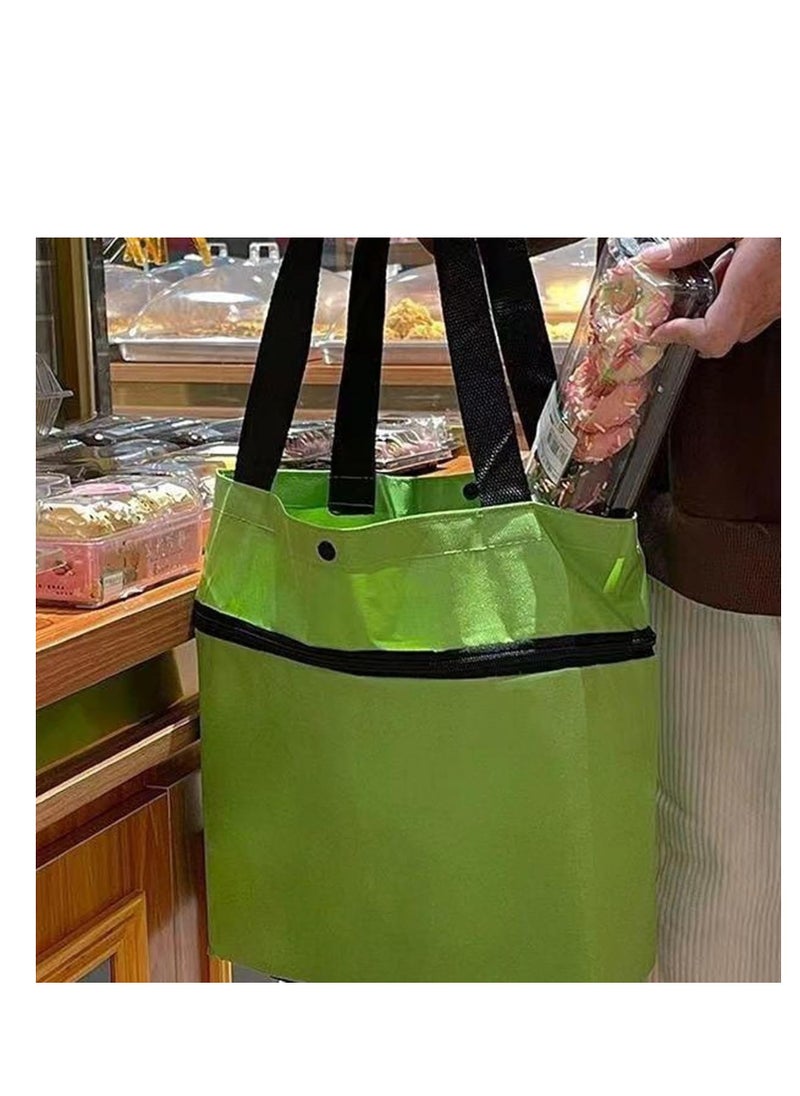 ARCOON - ARCOON Foldable Shopping Bag With Wheels- Portable collapsiible Shopping Bag | Easy To Use Shopping Bag, 2 In 1 Large Capacity Bag With Wheels, Reusable Foldable Oxford Cloth Grocer For Travel And Home - Image 1