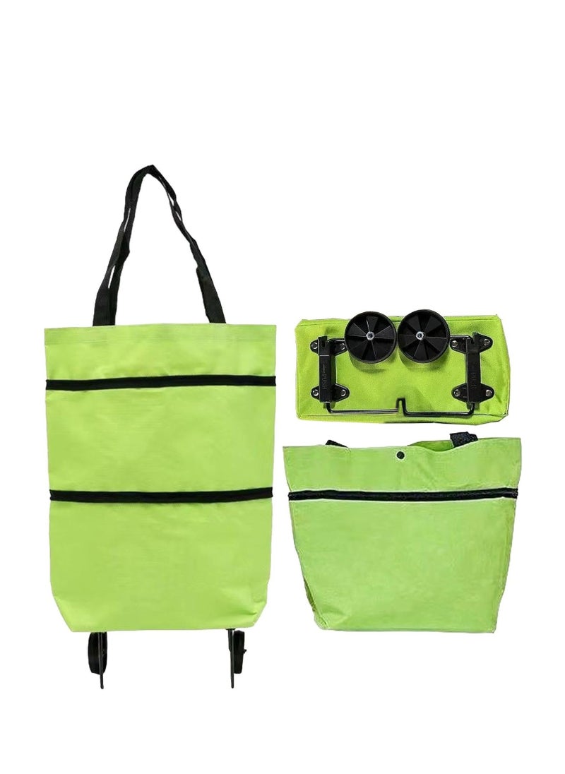 ARCOON - ARCOON Foldable Shopping Bag With Wheels- Portable collapsiible Shopping Bag | Easy To Use Shopping Bag, 2 In 1 Large Capacity Bag With Wheels, Reusable Foldable Oxford Cloth Grocer For Travel And Home - Image 1