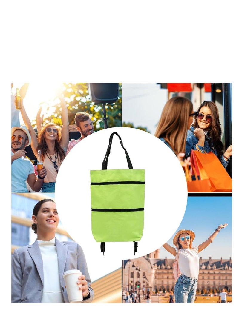 ARCOON - ARCOON Foldable Shopping Bag With Wheels- Portable collapsiible Shopping Bag | Easy To Use Shopping Bag, 2 In 1 Large Capacity Bag With Wheels, Reusable Foldable Oxford Cloth Grocer For Travel And Home - Image 1
