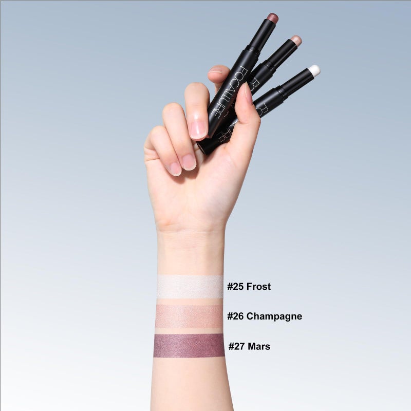 FOCALLURE 3 Pcs 2 in 1 Eyeshadow and Eyeliner Pen, Shimmer Eye Shadow Pencil, High Pigmented Eyeshadow, Highlighter Eye Liner, Multi-Dimensional eyes Look, FA38-11116-123 - Image 3