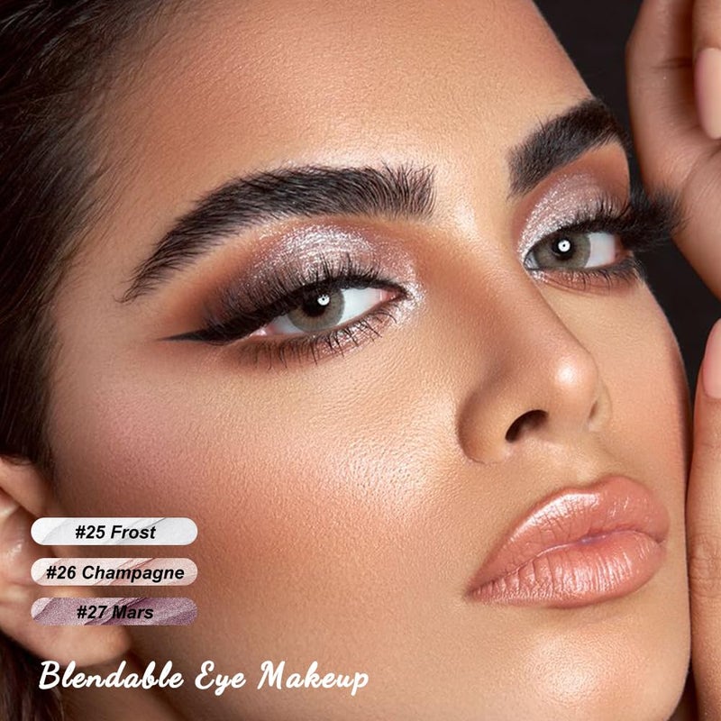 FOCALLURE 3 Pcs 2 in 1 Eyeshadow and Eyeliner Pen, Shimmer Eye Shadow Pencil, High Pigmented Eyeshadow, Highlighter Eye Liner, Multi-Dimensional eyes Look, FA38-11116-123 - Image 2