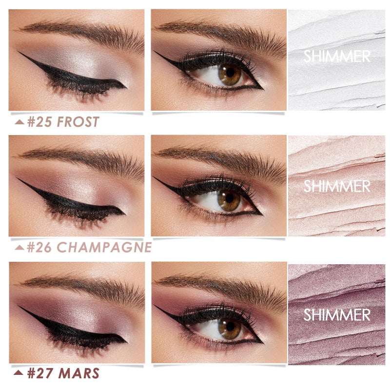 FOCALLURE 3 Pcs 2 in 1 Eyeshadow and Eyeliner Pen, Shimmer Eye Shadow Pencil, High Pigmented Eyeshadow, Highlighter Eye Liner, Multi-Dimensional eyes Look, FA38-11116-123 - Image 5