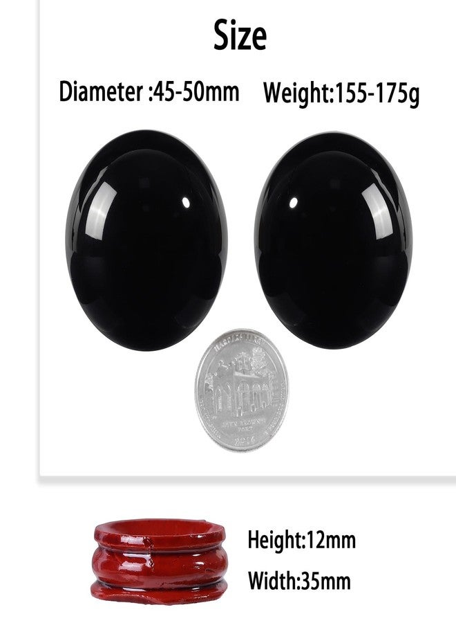 SUNYIK Natural Black Obsidian Ball Sphere with Wood Stand Polished Stone Orb for Divination Meditation Feng Shui Home Office Desk Decor, 1.7-1.9"(45-50mm) - Image 3