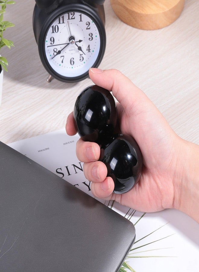 SUNYIK Natural Black Obsidian Ball Sphere with Wood Stand Polished Stone Orb for Divination Meditation Feng Shui Home Office Desk Decor, 1.7-1.9"(45-50mm) - Image 2