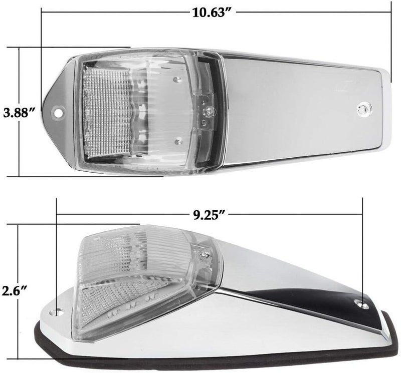 Partsam 5pcs Clear Lens 31LED Amber Cab Marker Top Roof Running Lights w/Chrome Base Compatible with Peterbilt/Kenworth/Freightliner//Western Star/Mack/International/Paccar Trailer Trucks - Image 2