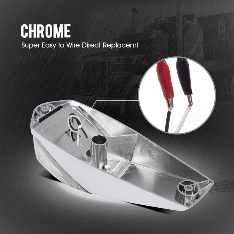 Partsam 5pcs Clear Lens 31LED Amber Cab Marker Top Roof Running Lights w/Chrome Base Compatible with Peterbilt/Kenworth/Freightliner//Western Star/Mack/International/Paccar Trailer Trucks - Image 5